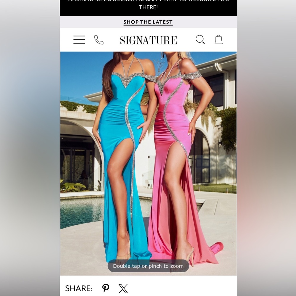 Signature Women's Blue and Pink Dresses
